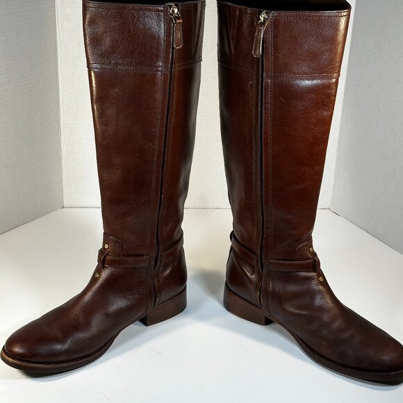 Tory Burch Brown Leather Boots size 9.5 - Picture 14 of 16